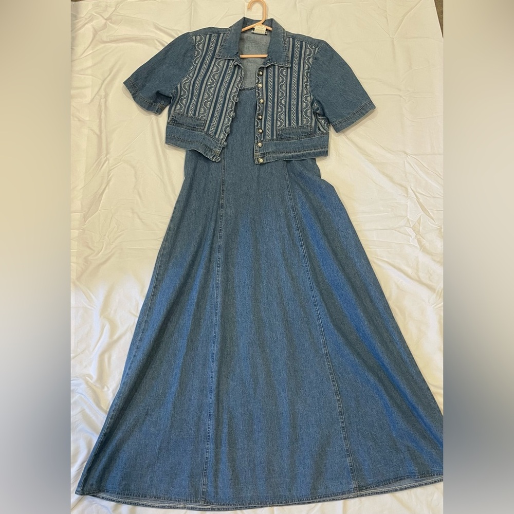 Nina Piccalino Blue Denim Dress with Jacket